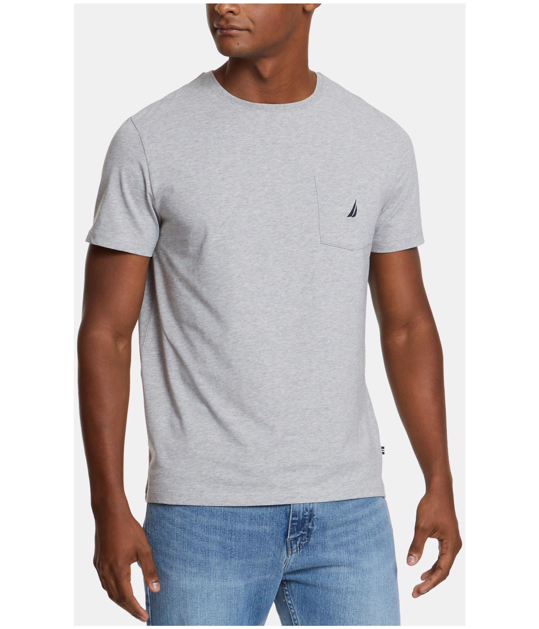 Мужская футболка классического покроя Nautica украшенная карманом в виде якоря Серая XXX-Large 3290₽