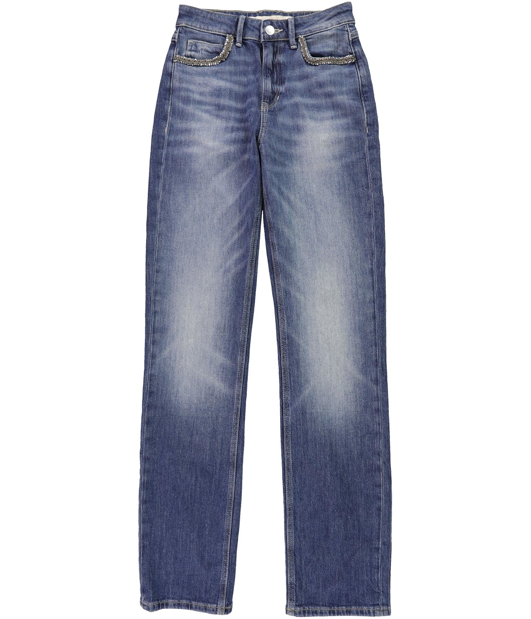 GUESS Womens Faded 1981 Straight Leg Jeans