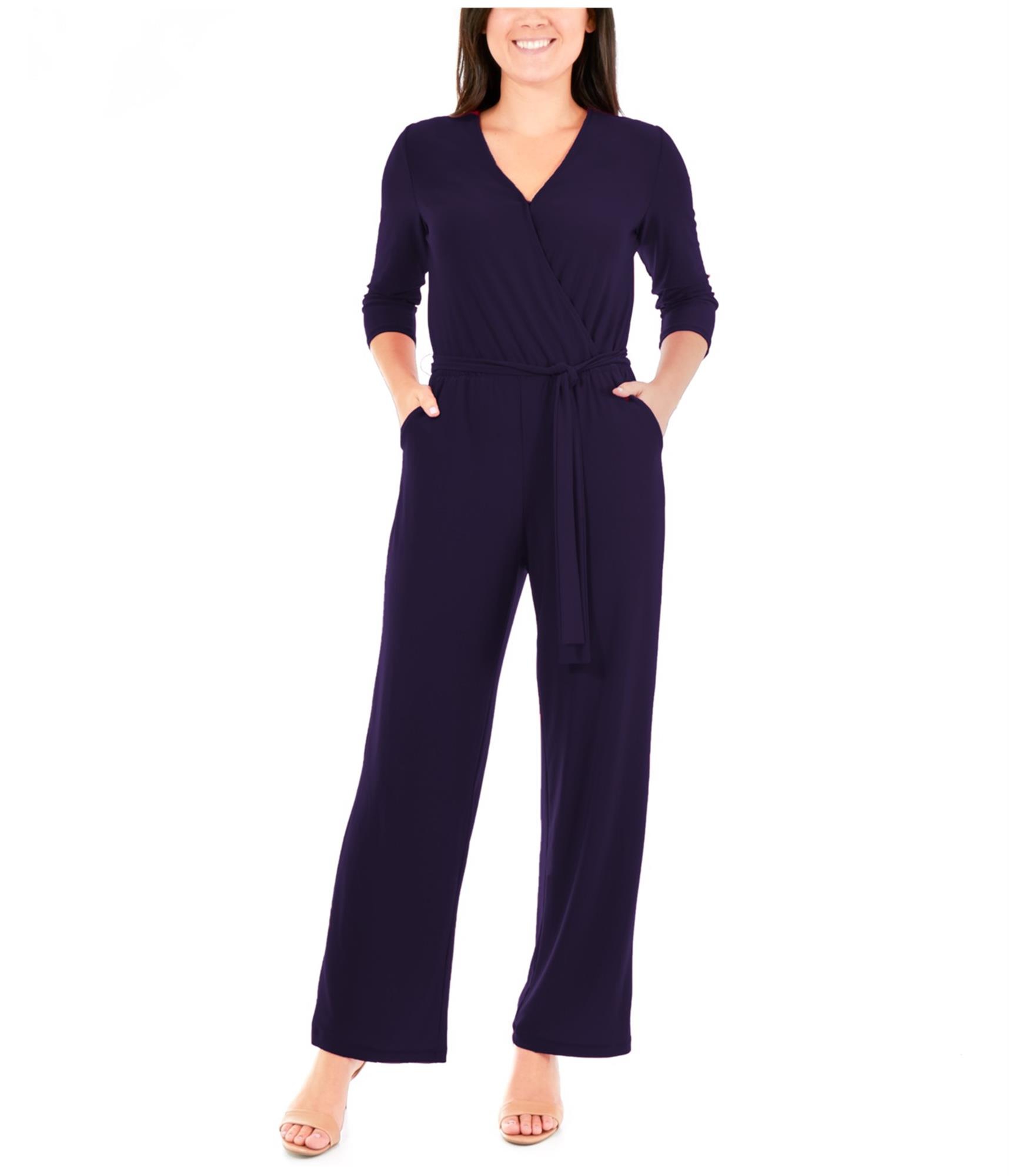 Женский трикотажный комбинезон из джерси с поясом из коллекции NY Collection
